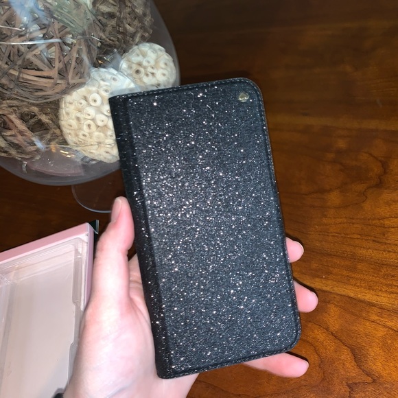 Kate Spade ♠️ Black Sparkle iPhone X/XS Wrapfolio - Picture 5 of 6